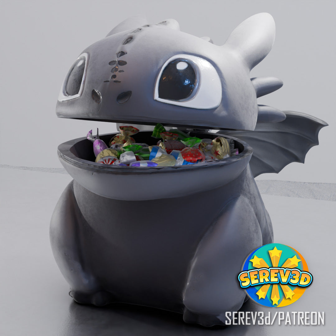 Night Dragon Candy Container – Süßigkeiten-Dose (3D-Druck, Fanart inspiriert)