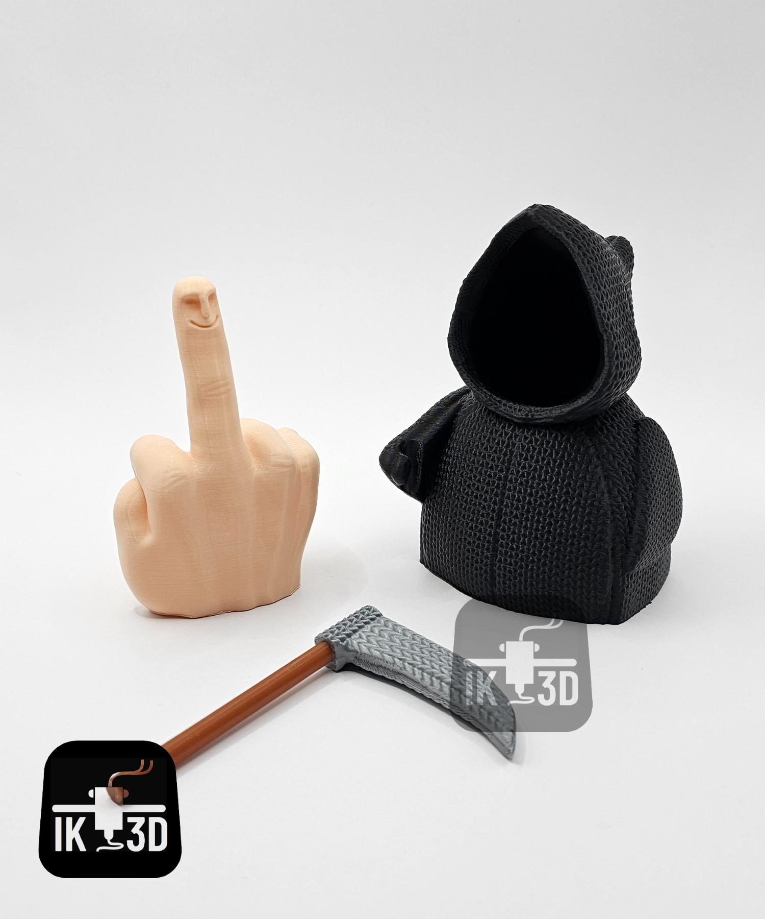 GRIM GAG – Sensenmann mit „Überraschung“ (3D-Druck Desk Toy/Gag)