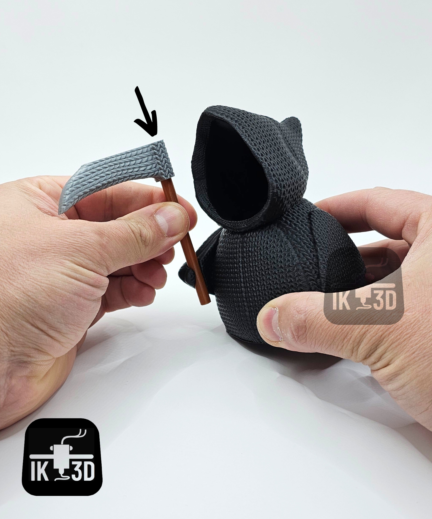 GRIM GAG – Sensenmann mit „Überraschung“ (3D-Druck Desk Toy/Gag)