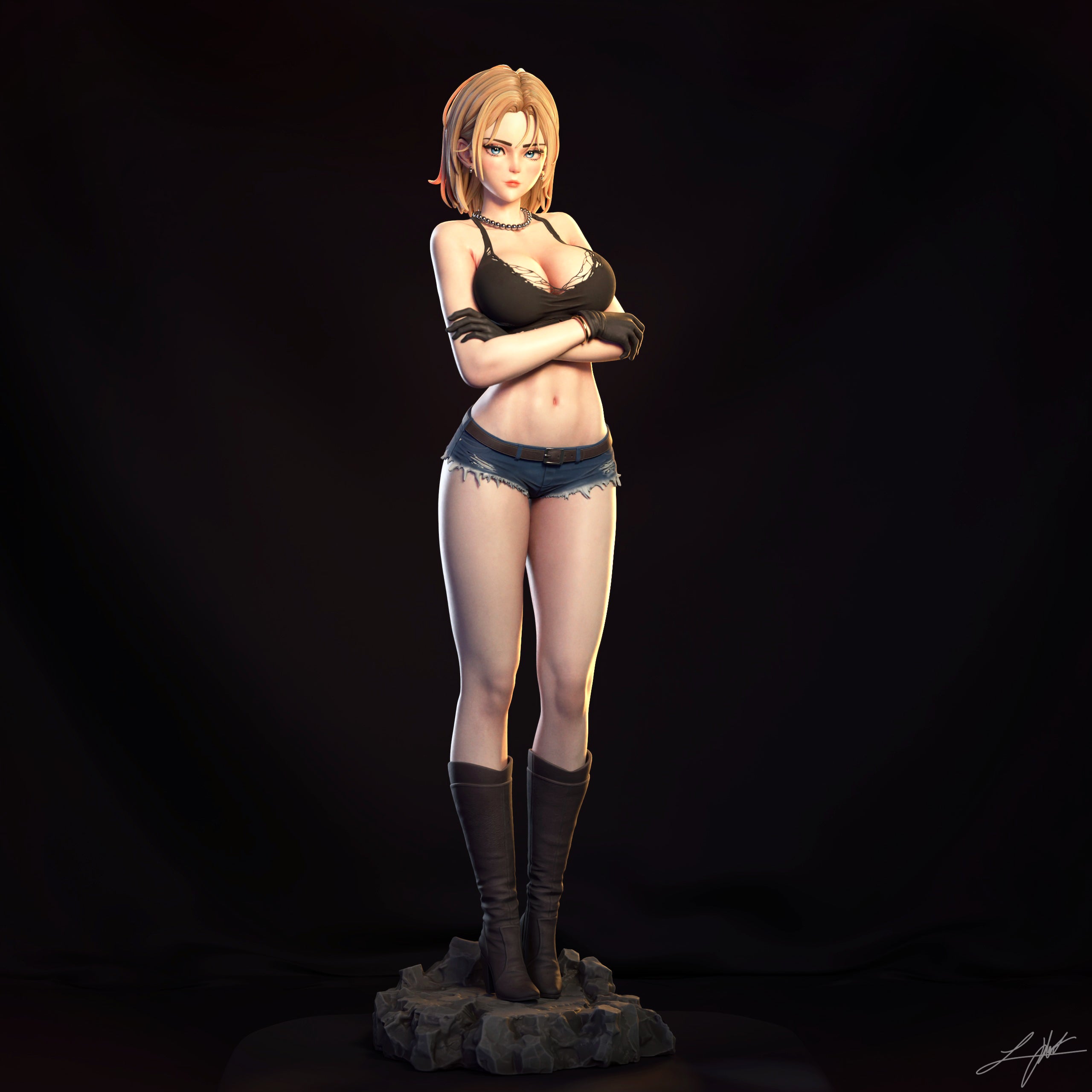 Android 18 Figur !!!BEMALT!!! -Fan Art-3D Druck- Maßstab 1:6