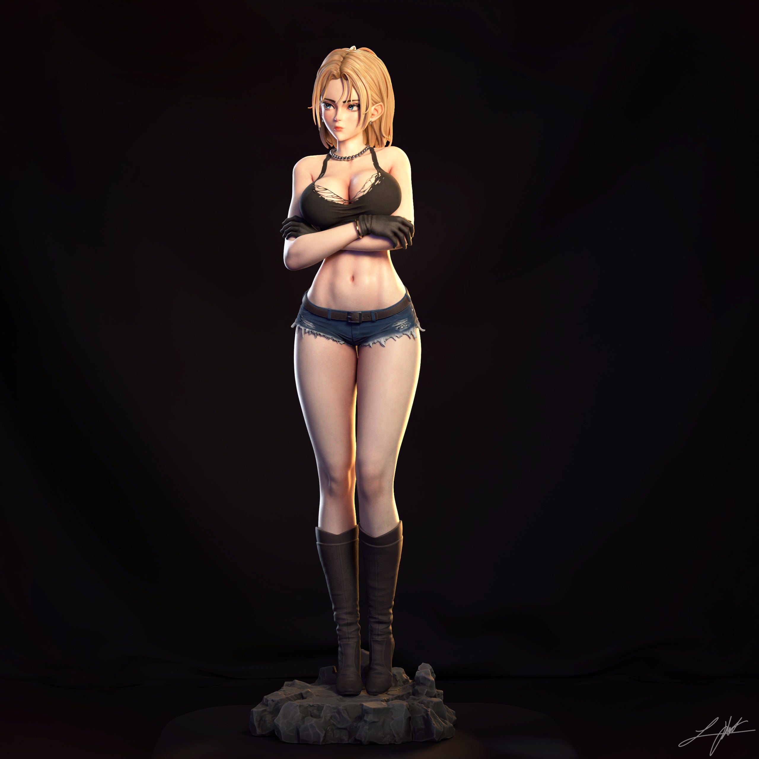 Android 18 Figur !!!BEMALT!!! -Fan Art-3D Druck- Maßstab 1:6