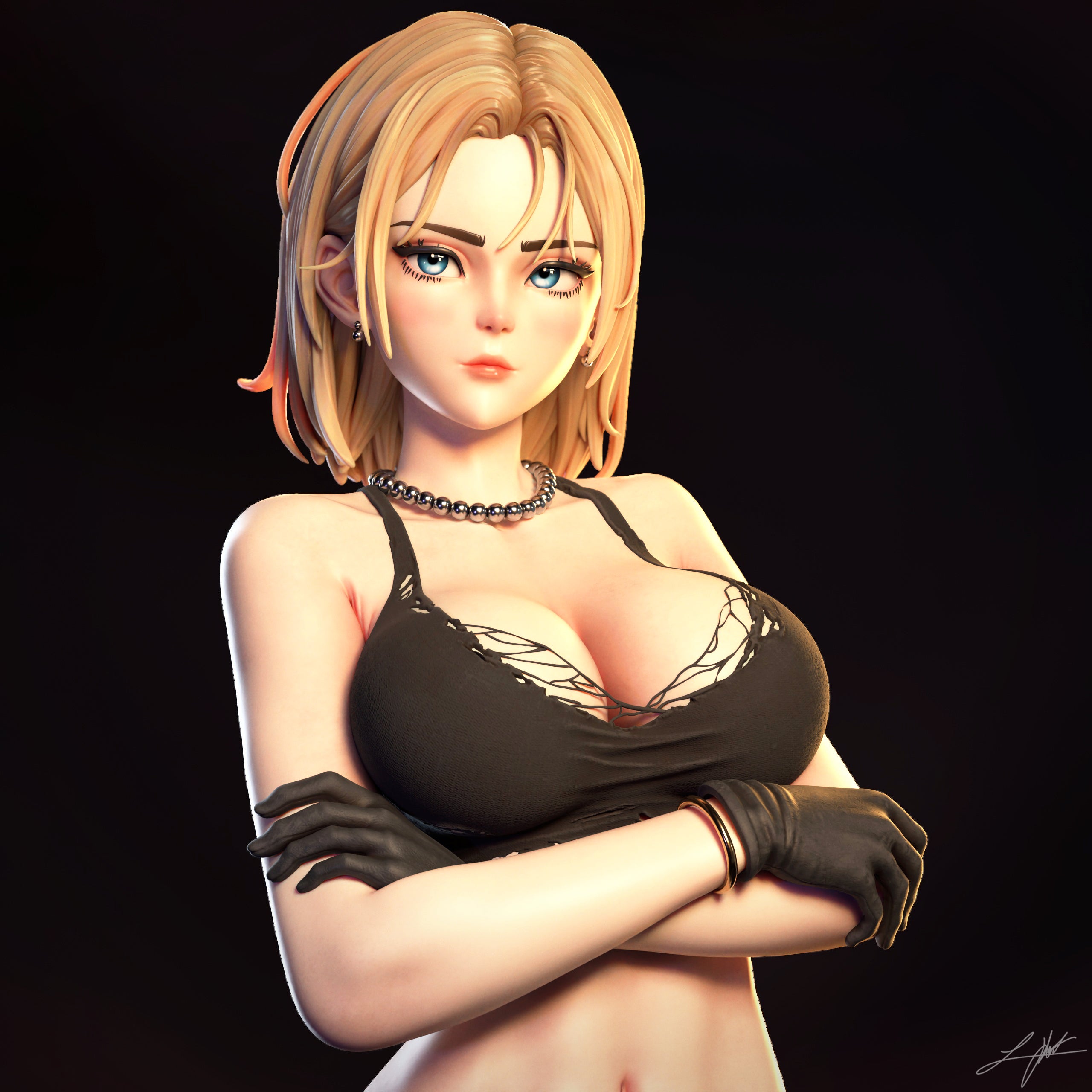 Android 18 Figur !!!BEMALT!!! -Fan Art-3D Druck- Maßstab 1:6