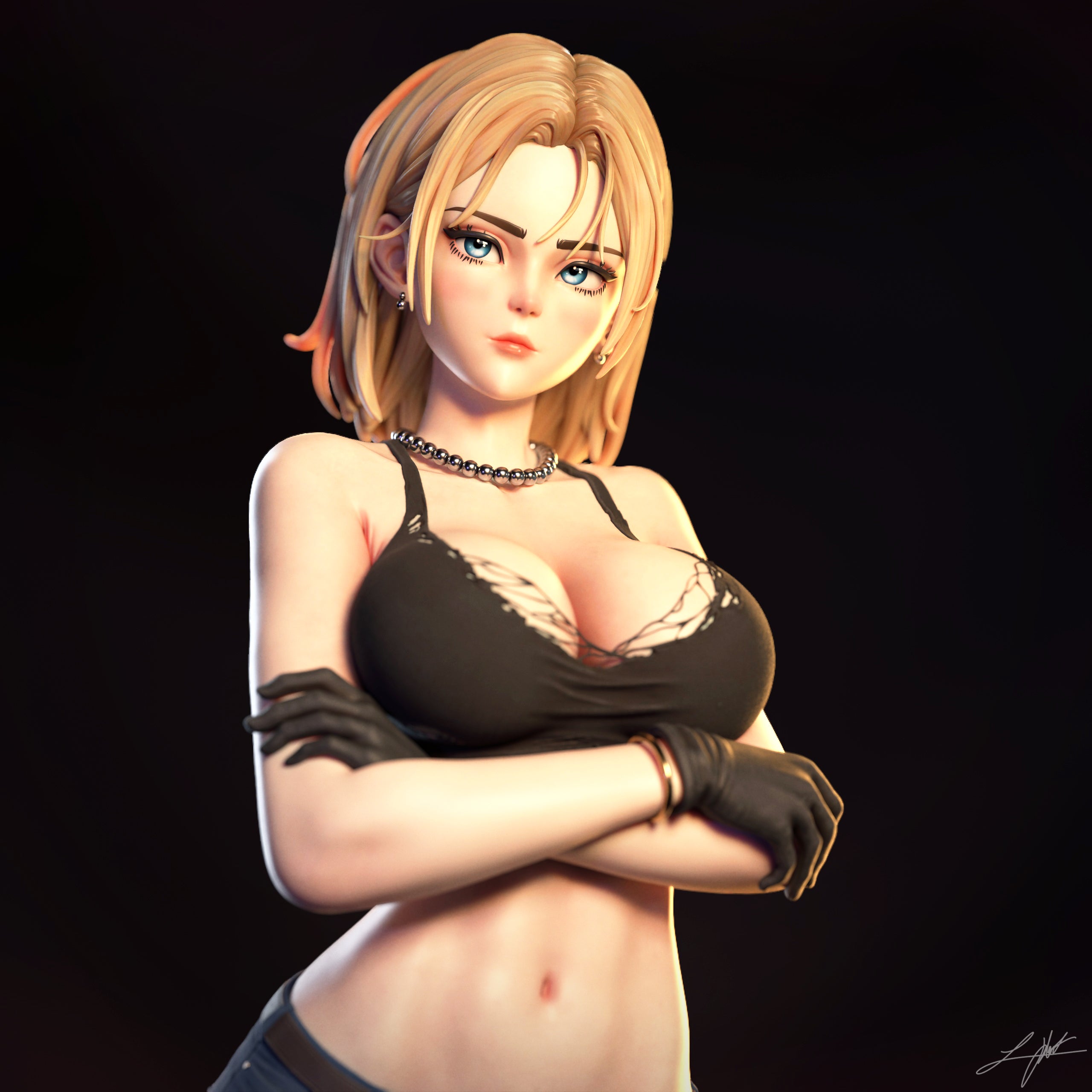 Android 18 Figur !!!BEMALT!!! -Fan Art-3D Druck- Maßstab 1:6