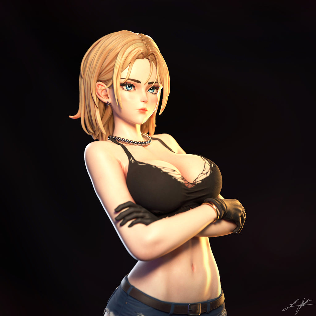 Android 18 Figur !!!BEMALT!!! -Fan Art-3D Druck- Maßstab 1:6