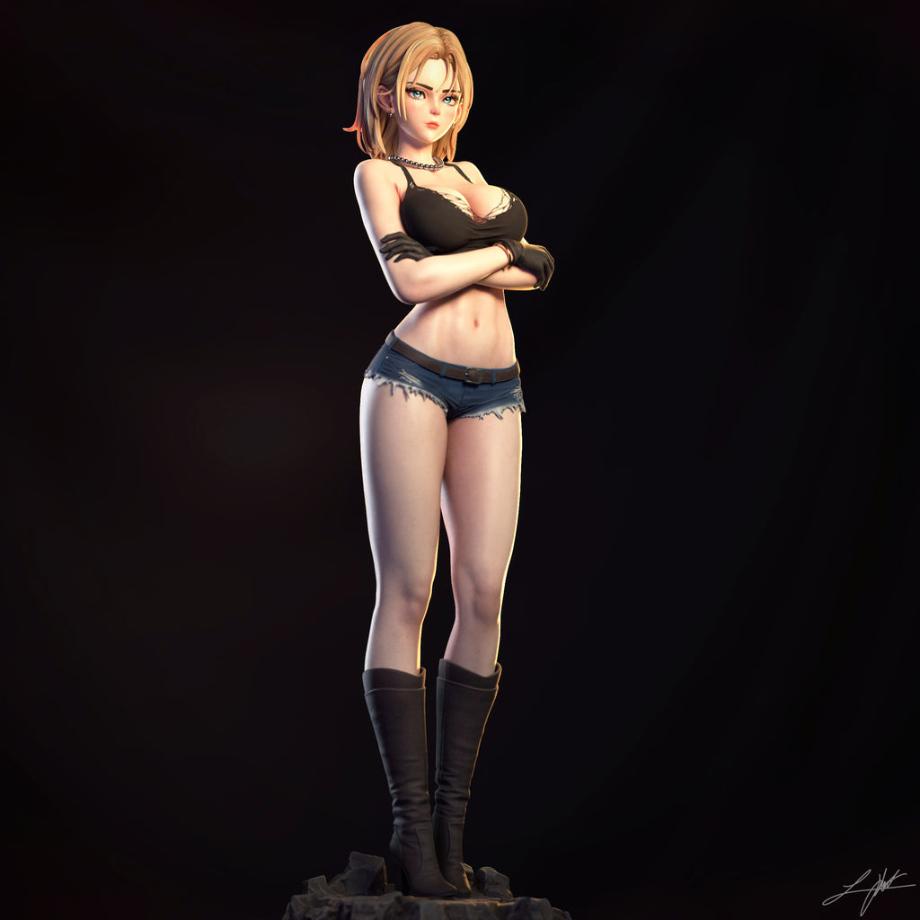 Android 18 Figur !!!BEMALT!!! -Fan Art-3D Druck- Maßstab 1:6