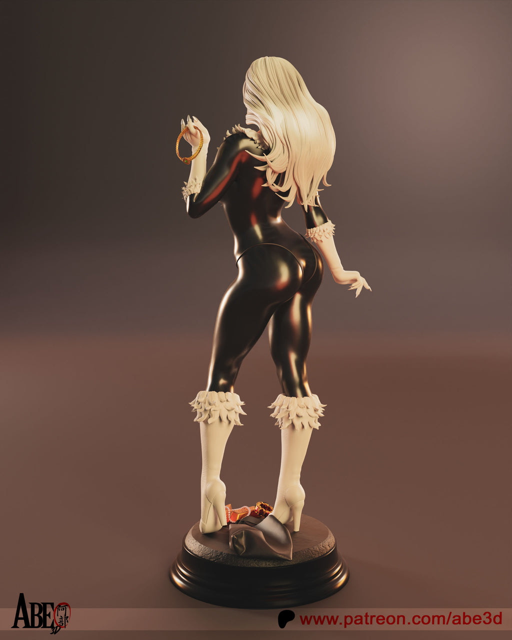 Black Cat Figur BEMALT -Fan Art-3D Druck- Maßstab 1:6