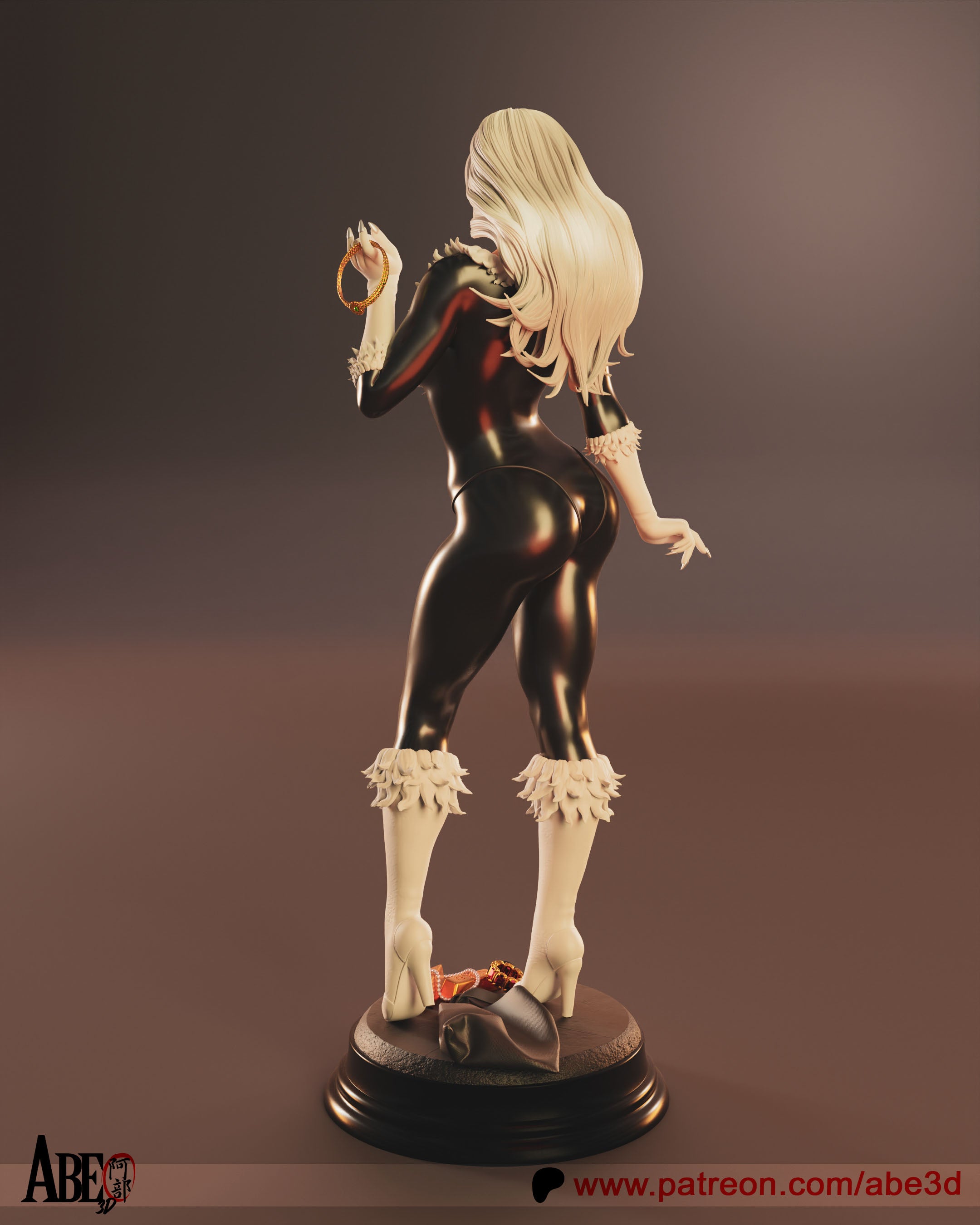 Black Cat Figur BEMALT -Fan Art-3D Druck- Maßstab 1:6