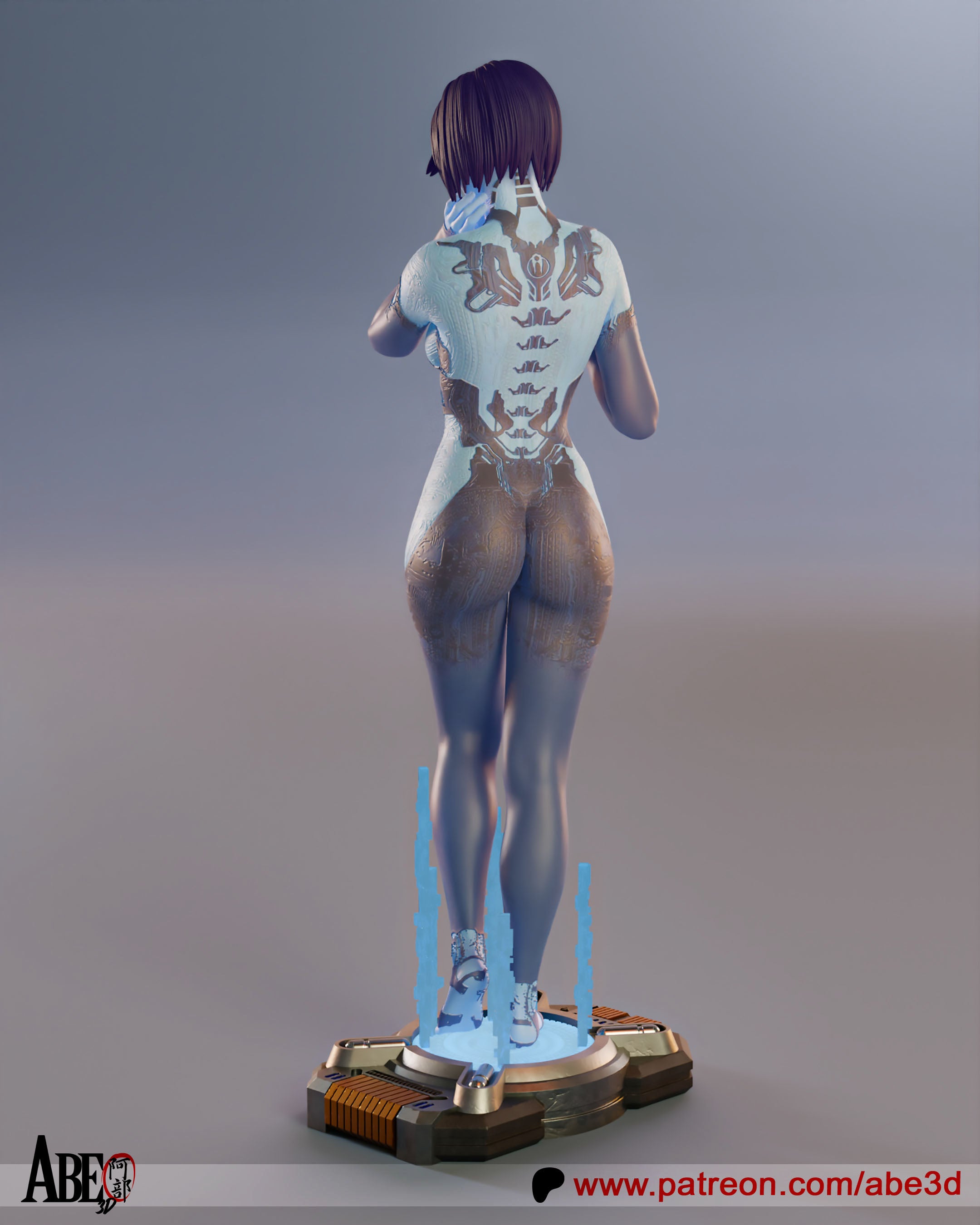 Cortana Figur !!!BEMALT!!! -Fan Art-3D Druck- Maßstab 1:6