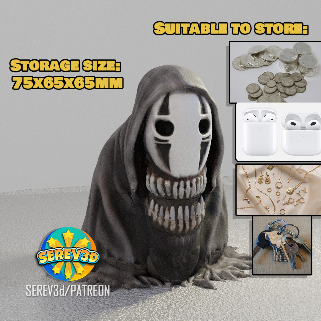Creepy No-Face – Aufbewahrungsbox/Trinket Box (3D-Druck, Horror Deko)