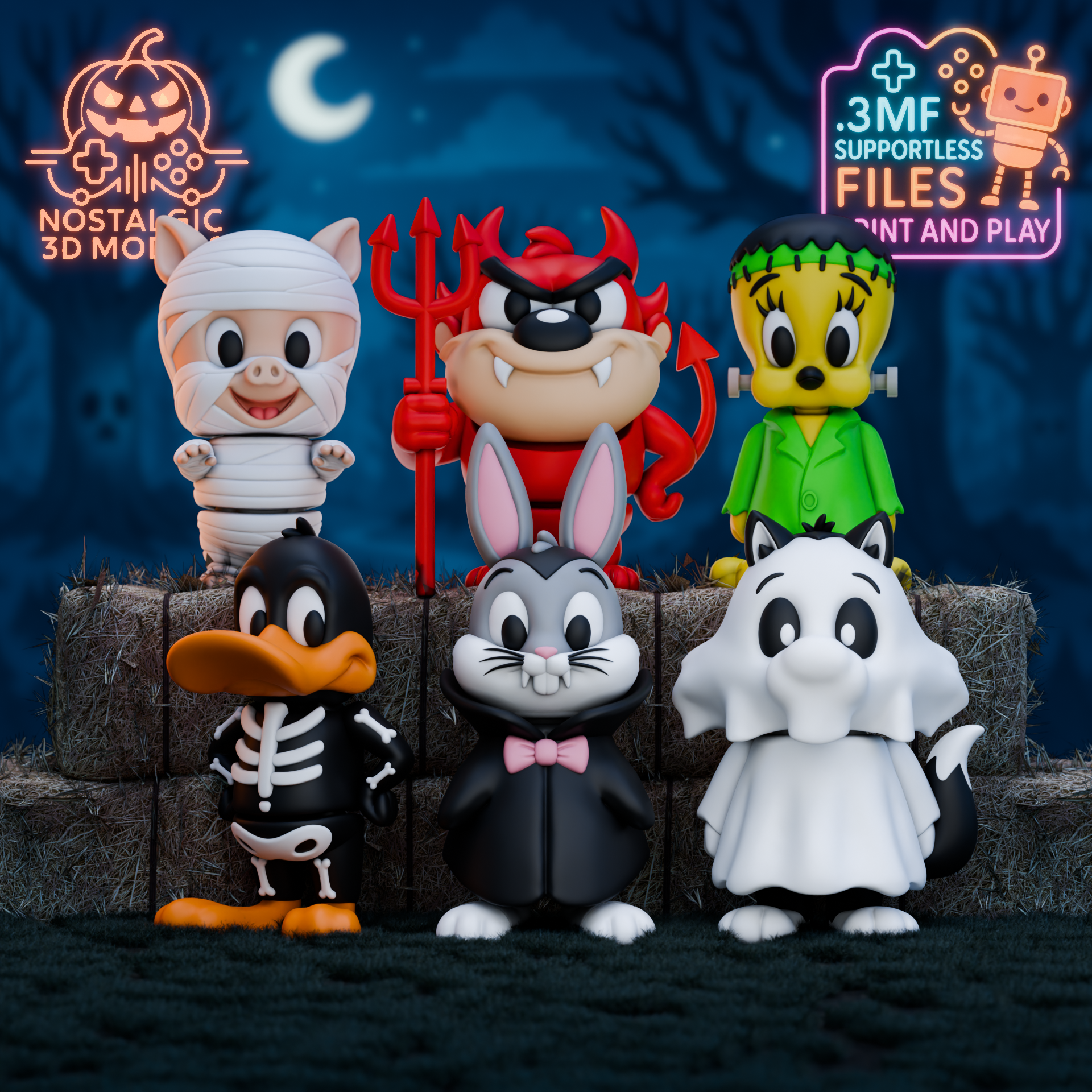 3D-Druck Figur – Fan-Art Halloween Serie – 18 cm – FDM mehrfarbig – Preis pro 1 Figur