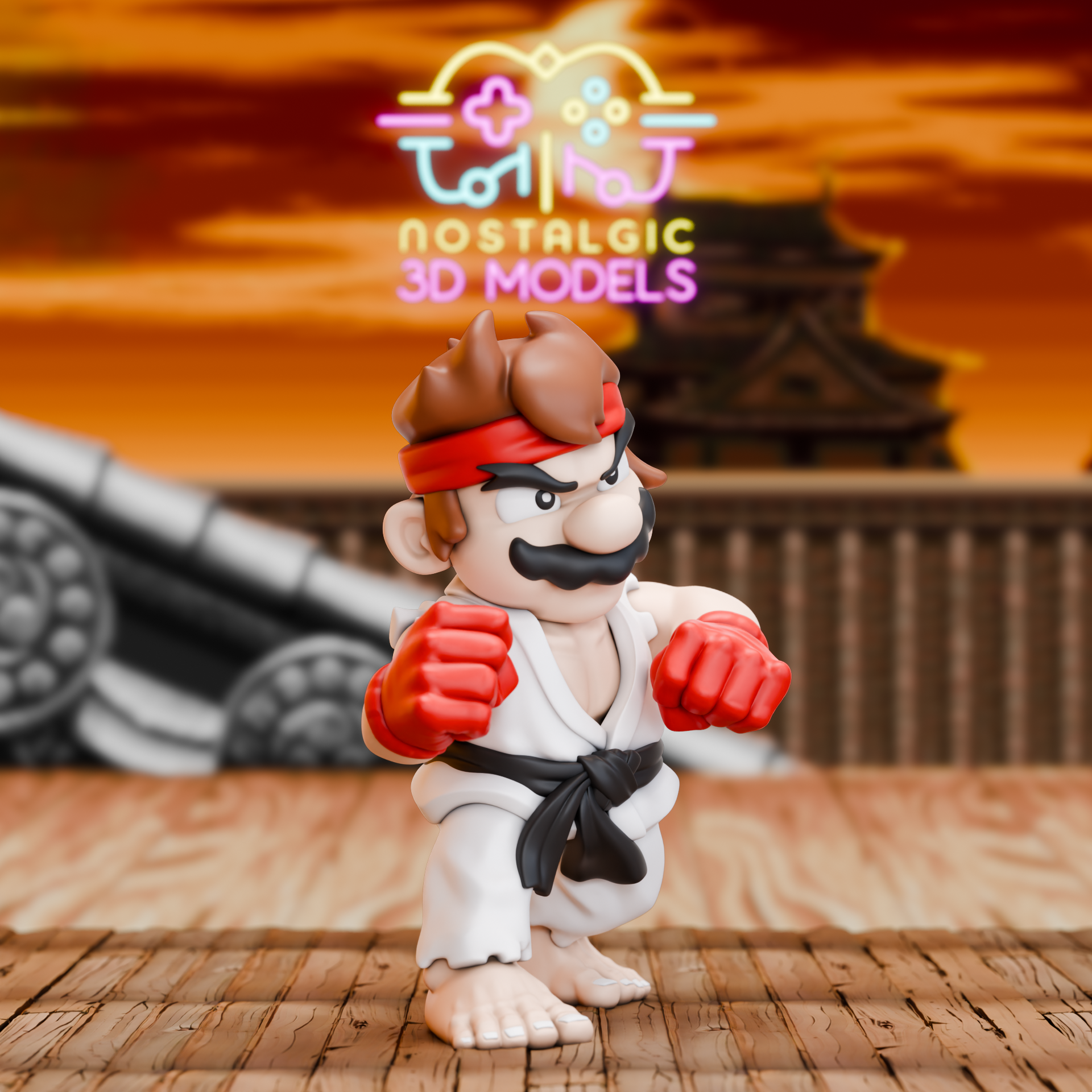 3D-Druck Figur – Fan-Art Karate-Kämpfer – 18 cm – FDM mehrfarbig