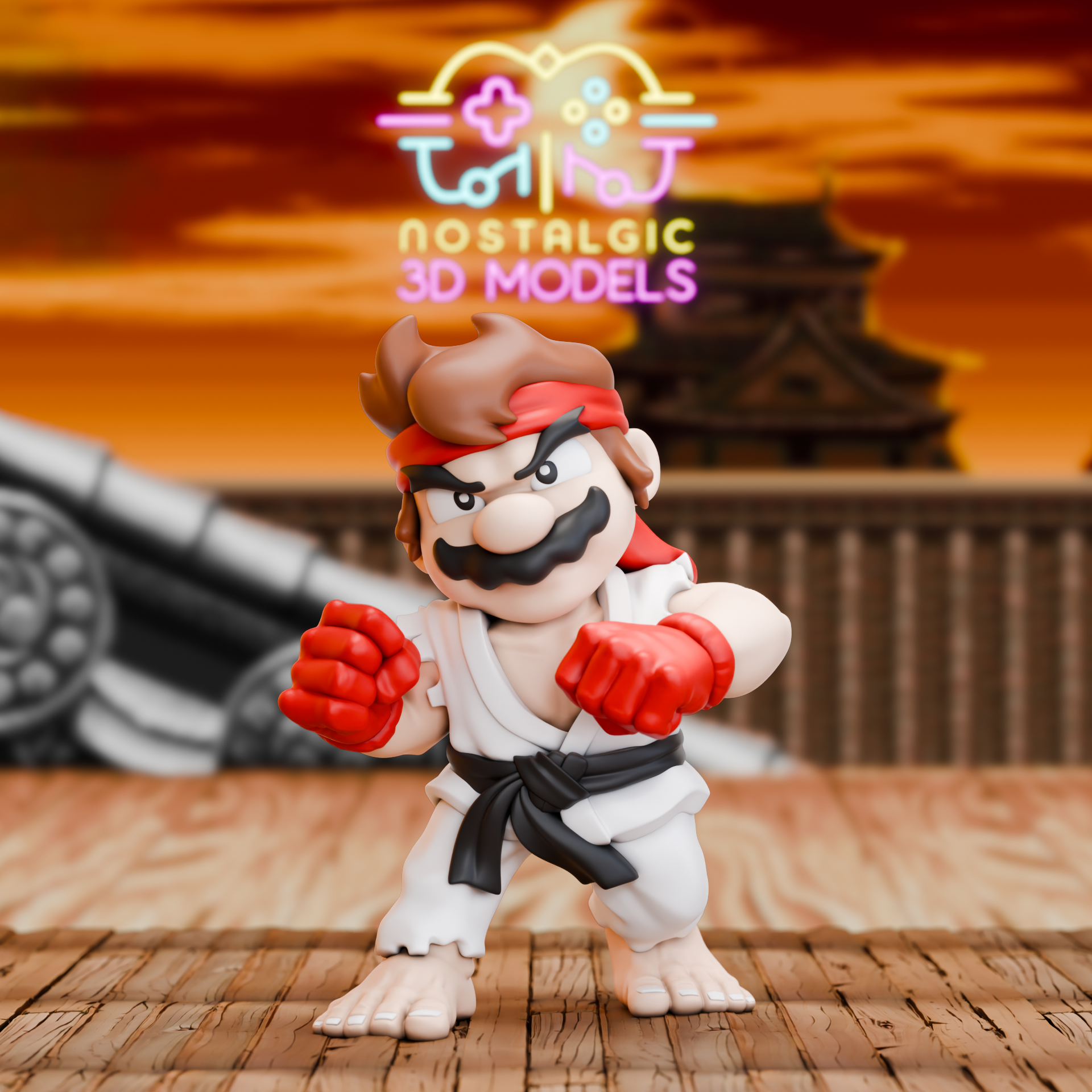 3D-Druck Figur – Fan-Art Karate-Kämpfer – 18 cm – FDM mehrfarbig