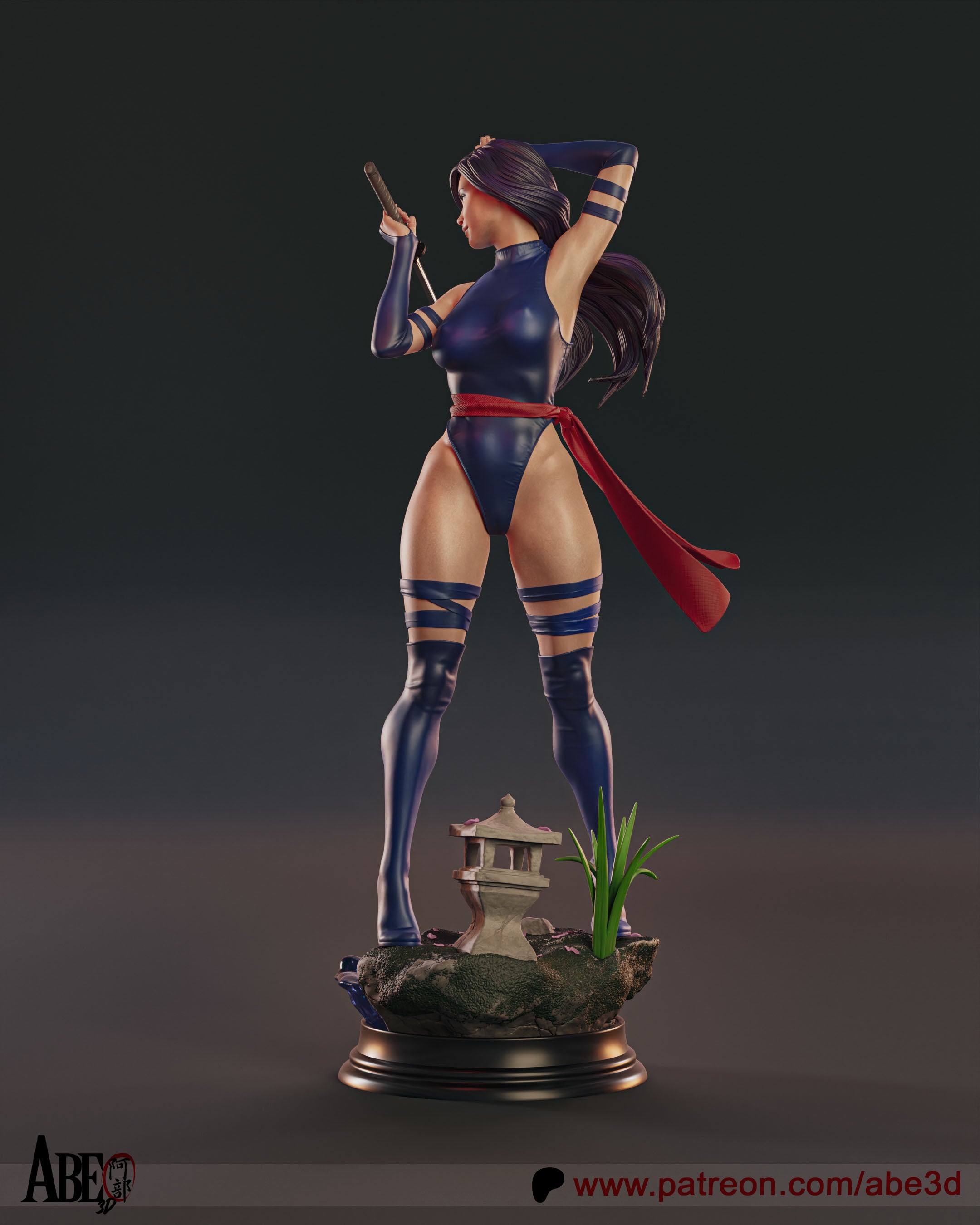 Psylocke Figur !!!BEMALT!!! -Fan Art-3D Druck- Maßstab 1:6
