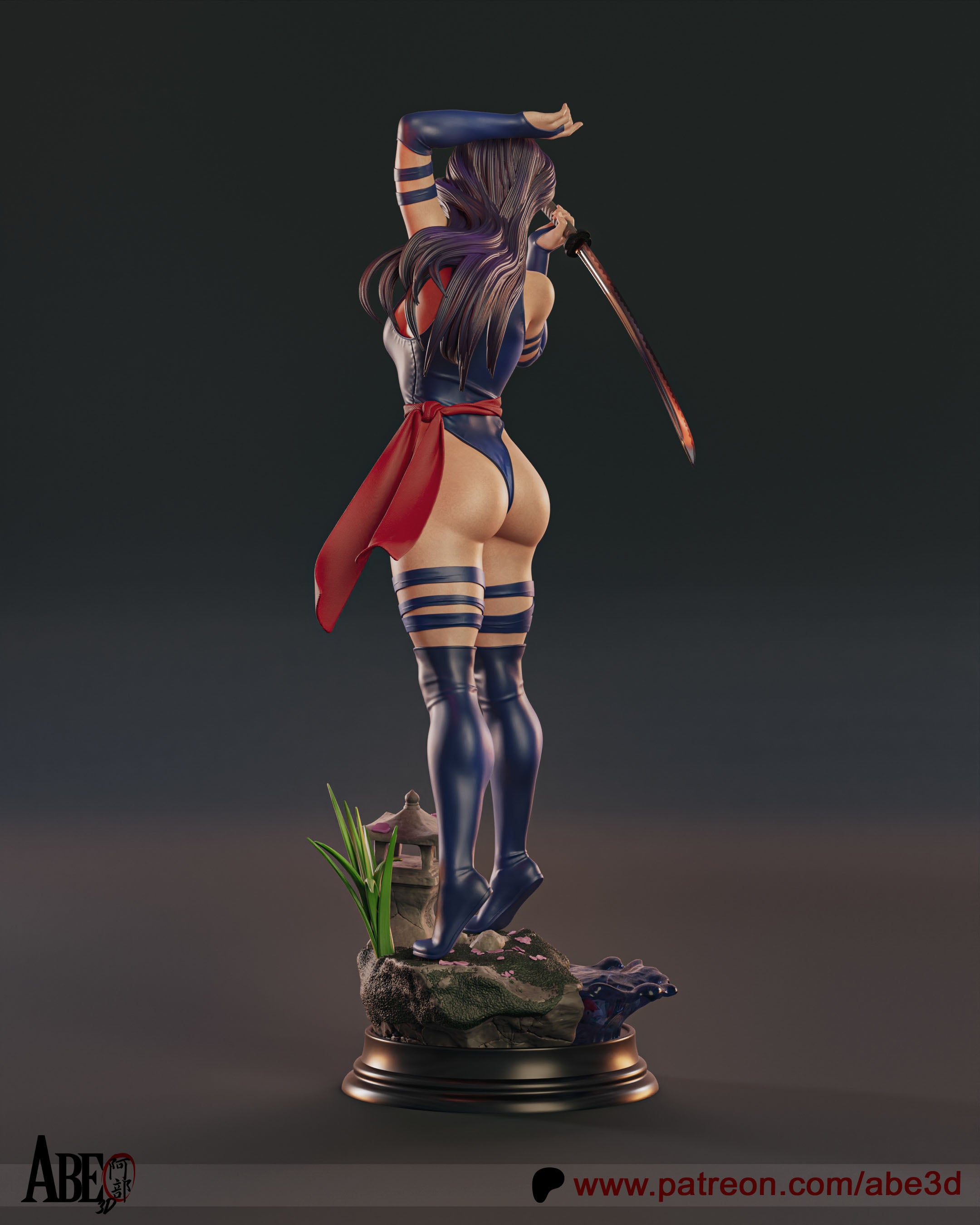 Psylocke Figur !!!BEMALT!!! -Fan Art-3D Druck- Maßstab 1:6