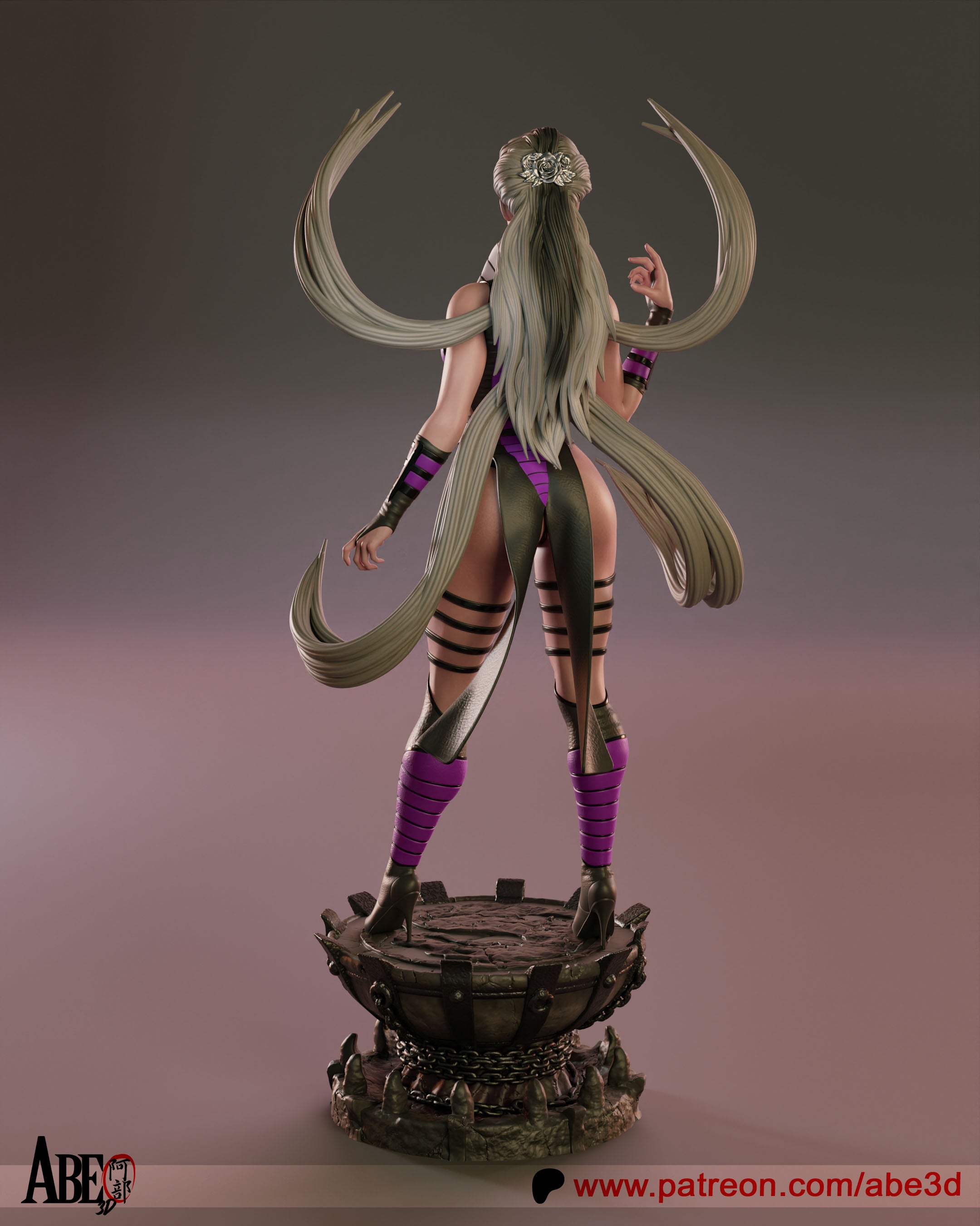 Sindel (Mortal Kombat) Figur BEMALT -Fan Art-3D Druck- Maßstab 1:6