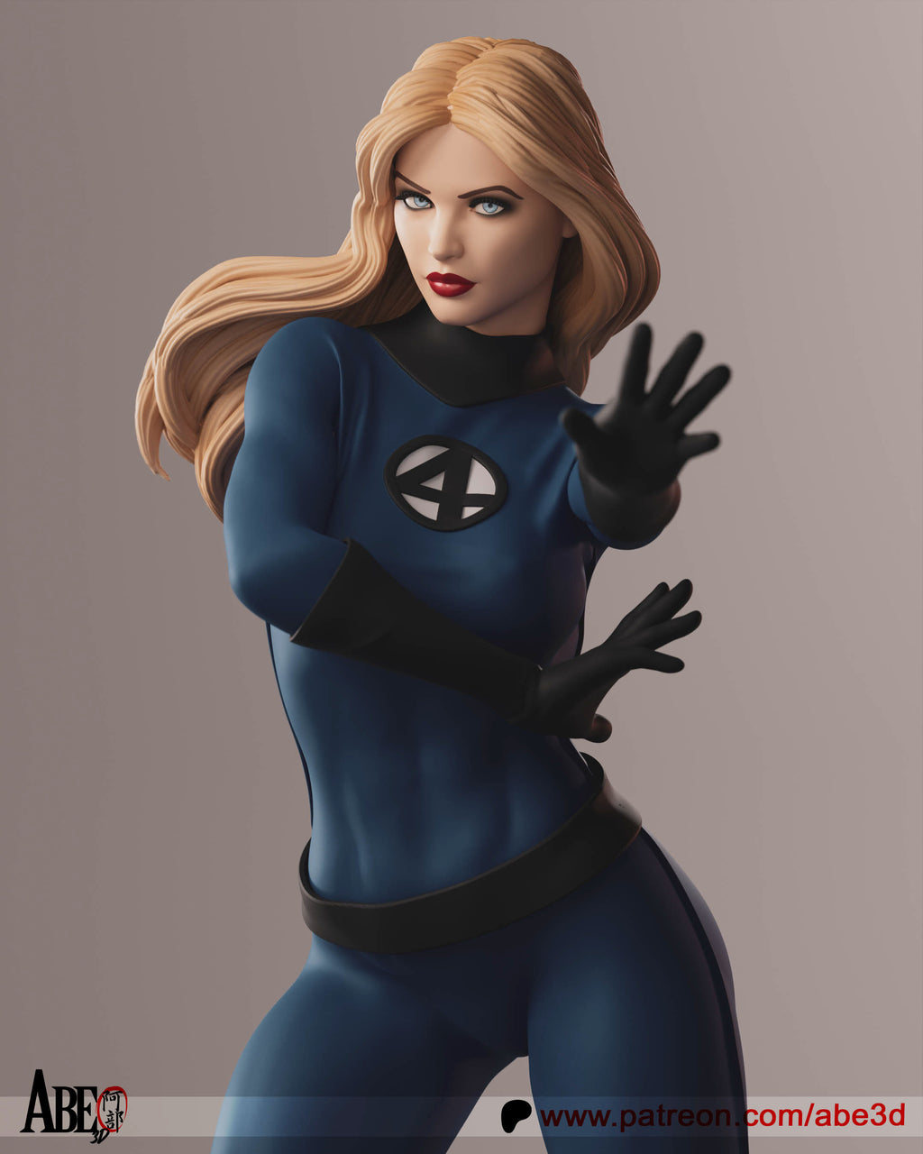 Sue Storm Figur !!!BEMALT!!! -Fan Art-3D Druck- Maßstab 1:6