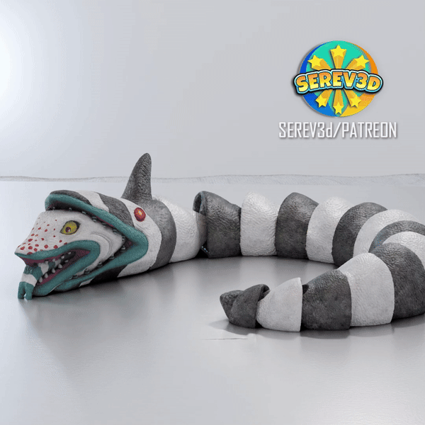 Articulated Sandworm – Beweglicher Sandwurm (3D-Druck Figur)